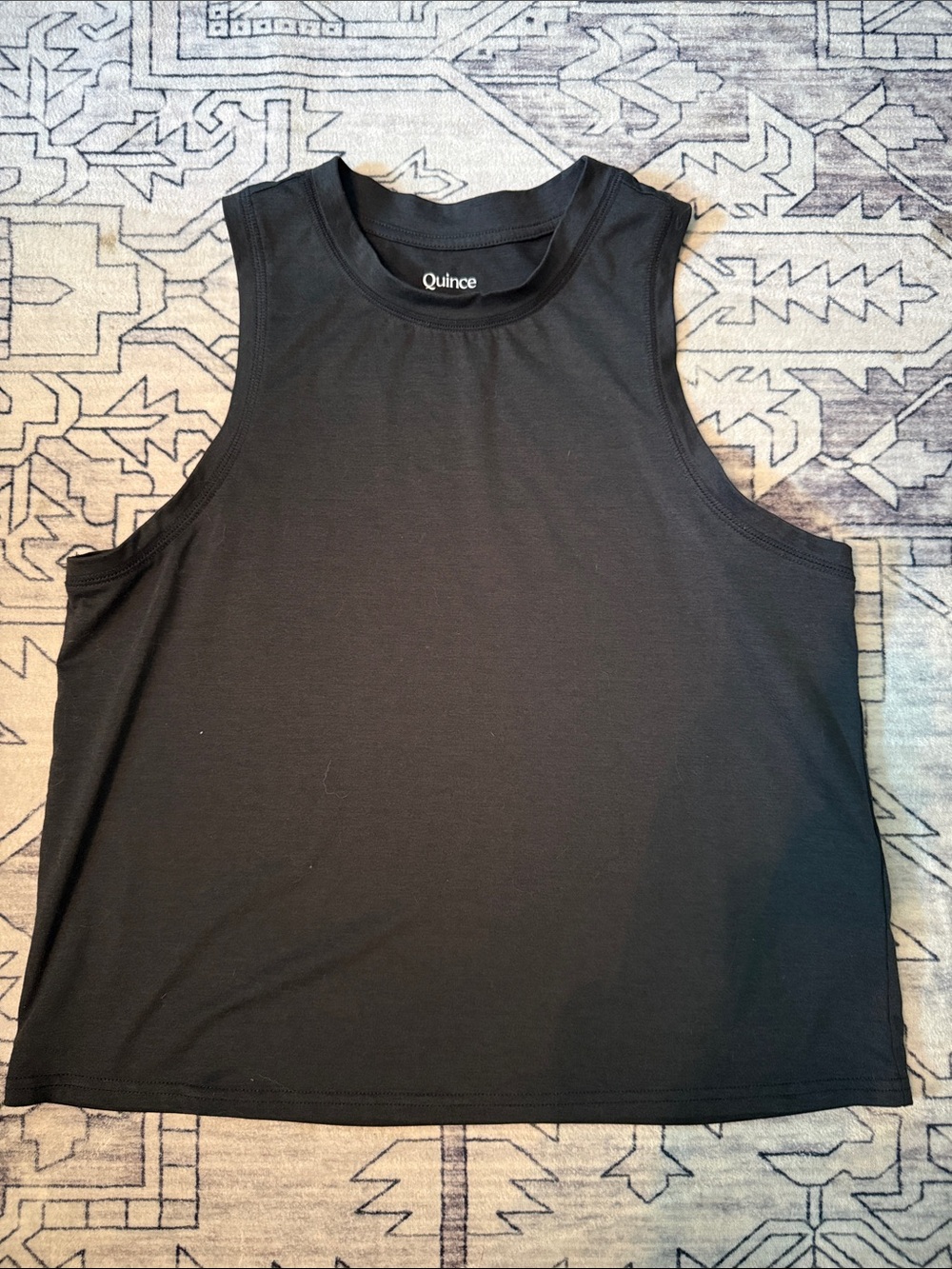 Quince Flowknit Breeze High Neck Tank Black Size Small